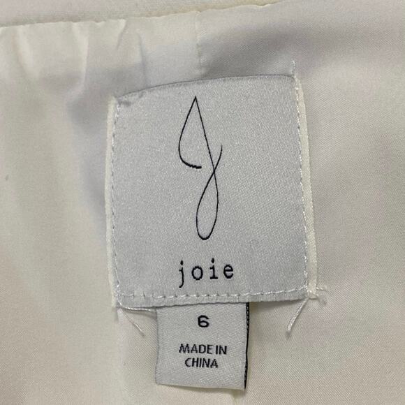 Joie Women's White Sleeveless One Button Notch Colalr Blazer Vest Jacket Size 6 - Picture 3 of 4